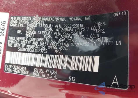 2014 Toyota Sienna Limited 7 Passenger from USA, damaged, VIN 5TDDK3DC6ES073282